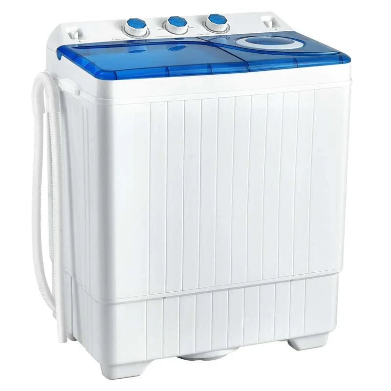 2026 26 LBS 2-in-1 Portable Washing Machine with Drain Pump, Twin Tub Top Load Washer Dryer Combo for RV Dorm