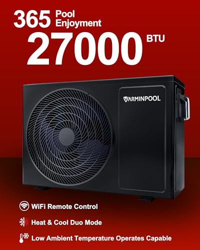 2026 27000BTU Smart Electric Pool Heater for In and Above Ground Pool up to 7,000 Gals, Pool Heat Pump with Schedule Function and Control via APP, Titanium Heat Exchanger, 120V