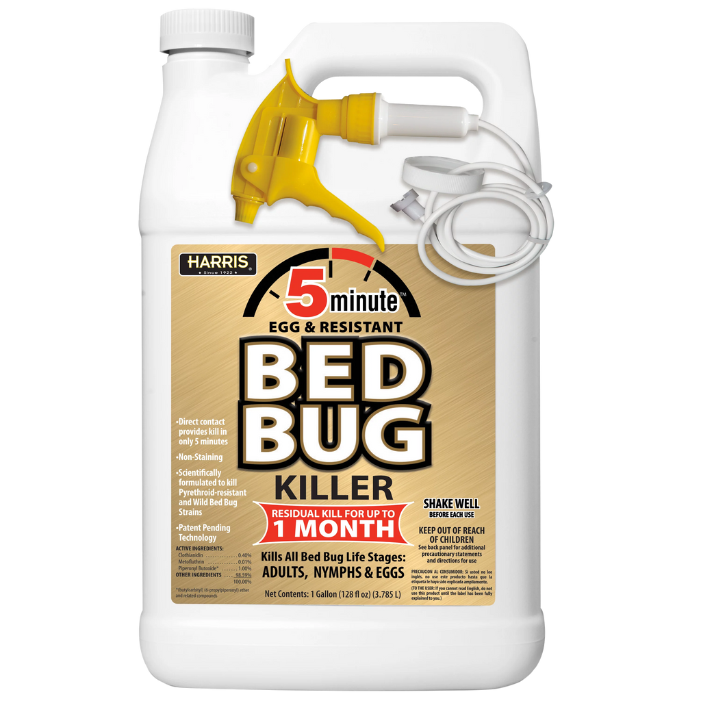 2026 Harris 5 Minute Egg Kill and Resistant Bed Bug Killer 1 Gallon with Trigger Spray