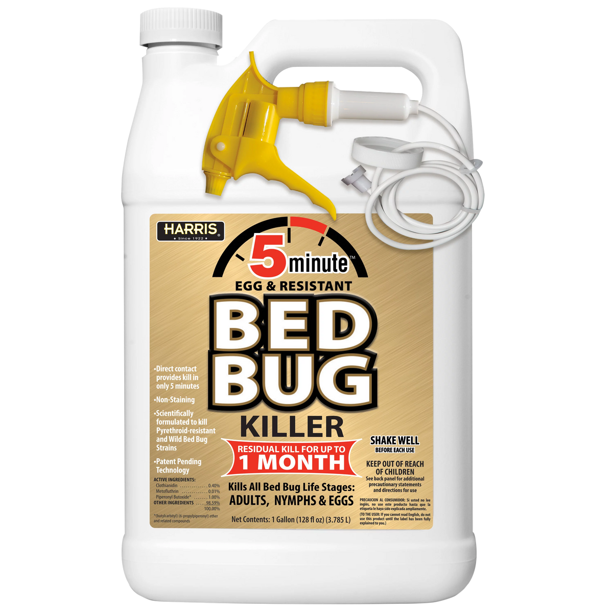 2026 Harris 5 Minute Egg Kill and Resistant Bed Bug Killer 1 Gallon with Trigger Spray