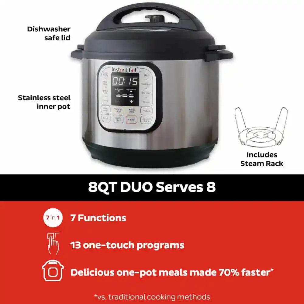2026 8 qt. Stainless Steel Duo Electric Pressure Cooker