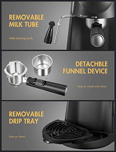 2026 Yabano Espresso Machine, 3.5Bar Espresso Coffee Maker, Espresso and Cappuccino Machine with Milk Frother, Espresso Maker with Steamer