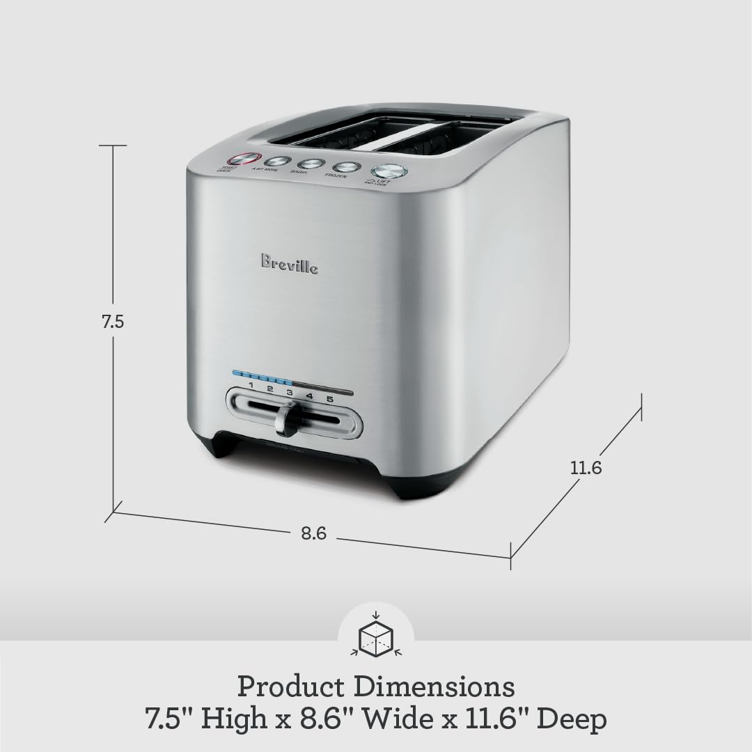 2026 Breville Die-Cast Smart Toaster, 2-Slice, Brushed Stainless Steel