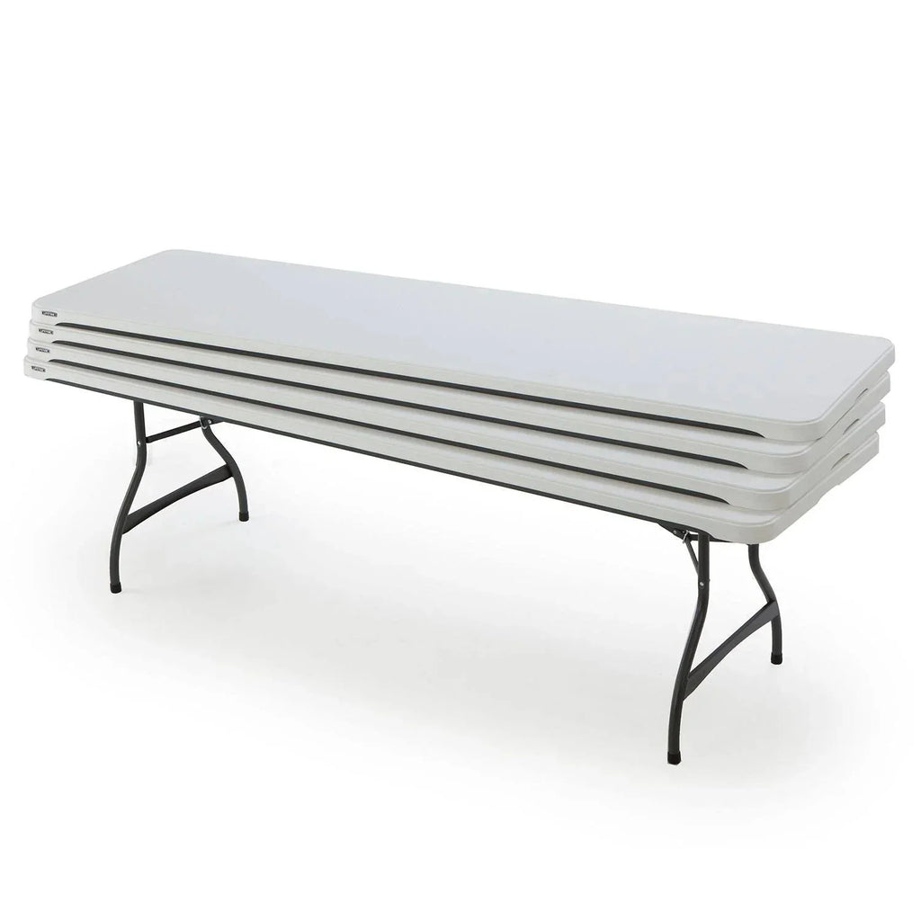 2026 NewLifetime 4-Pack Commercial Stackable Folding Table 8 Feet - White (80344)
