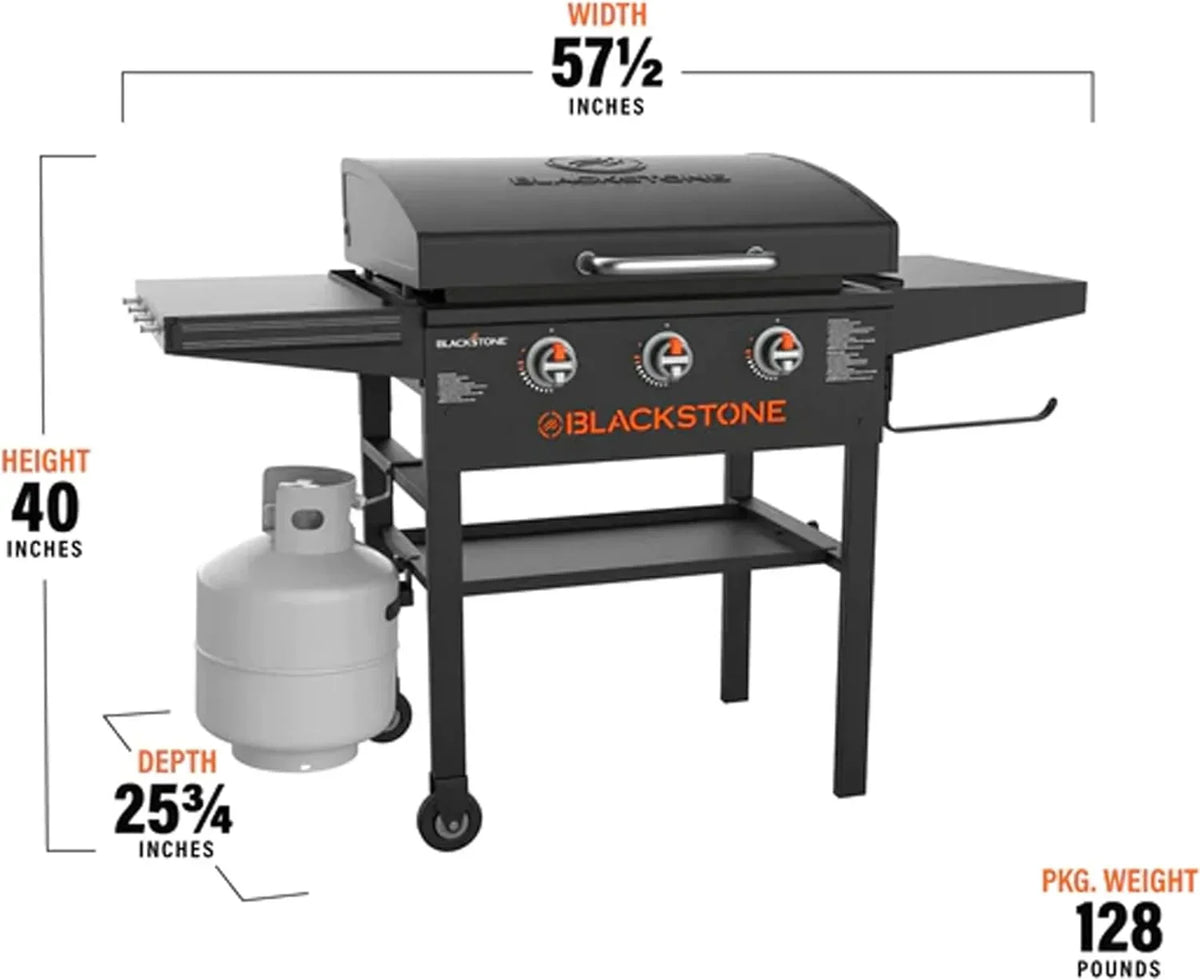 2026 28 Inch Griddle 2026 with Hood XL Griddle Original 3-Burner Outdoor Flat Top Grill, with Griddle Accessories, Seasoning, and Gloves and Cloth