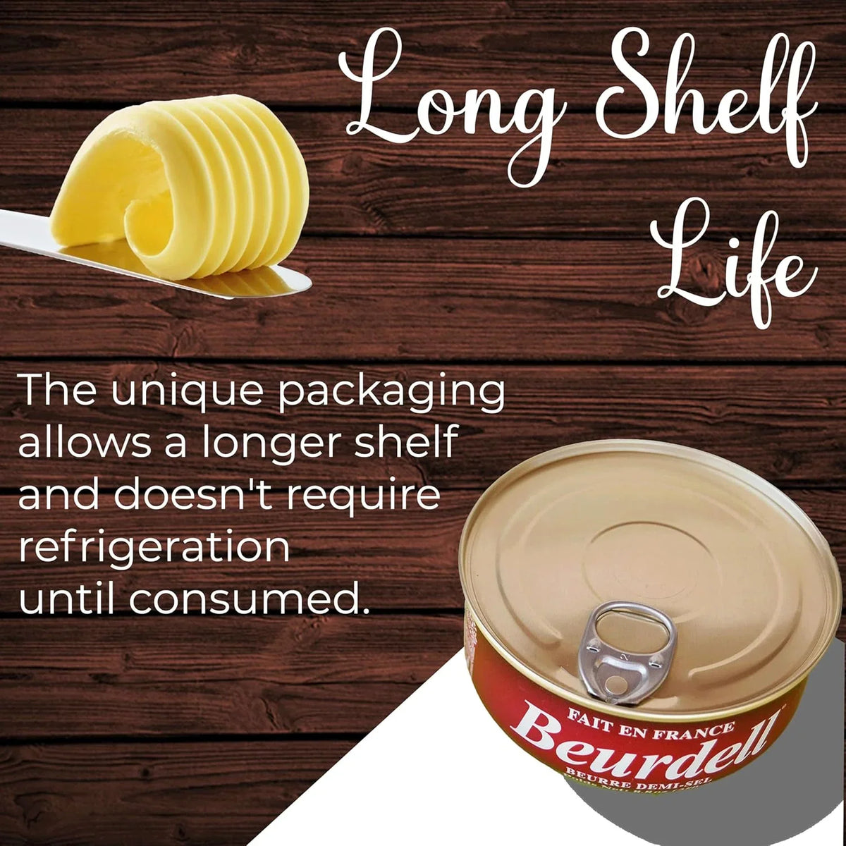 2026 NewBeurdell Canned French Butter �C 100% Natural Salted Pasteurized Real Butter | Long Shelf Life Emergency Survival Food | Great for Cooking, Baking, RV & Camping | Pull Top Lid | Pack of 24 | France