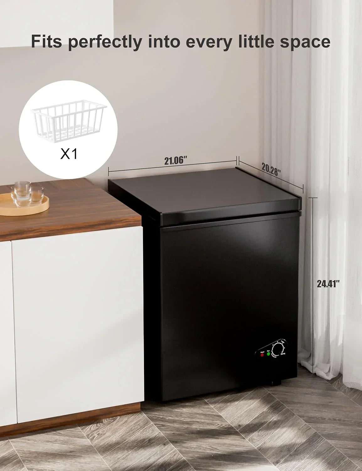 2026 7.0 Cu Ft Chest Freezer - Energy Efficient & Quiet Mini Freezer with Adjustable Thermostat - Compact Deep Freezer for Home, Apartment, and Garage - Removable Basket & Defrost Drain