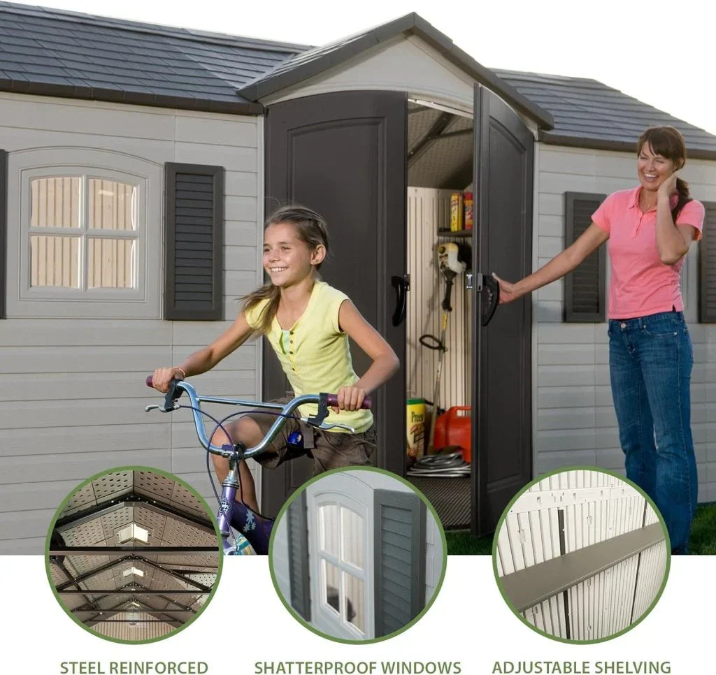 2026 6446 Outdoor Storage Shed, 8 x 15 Foot, Desert Sand