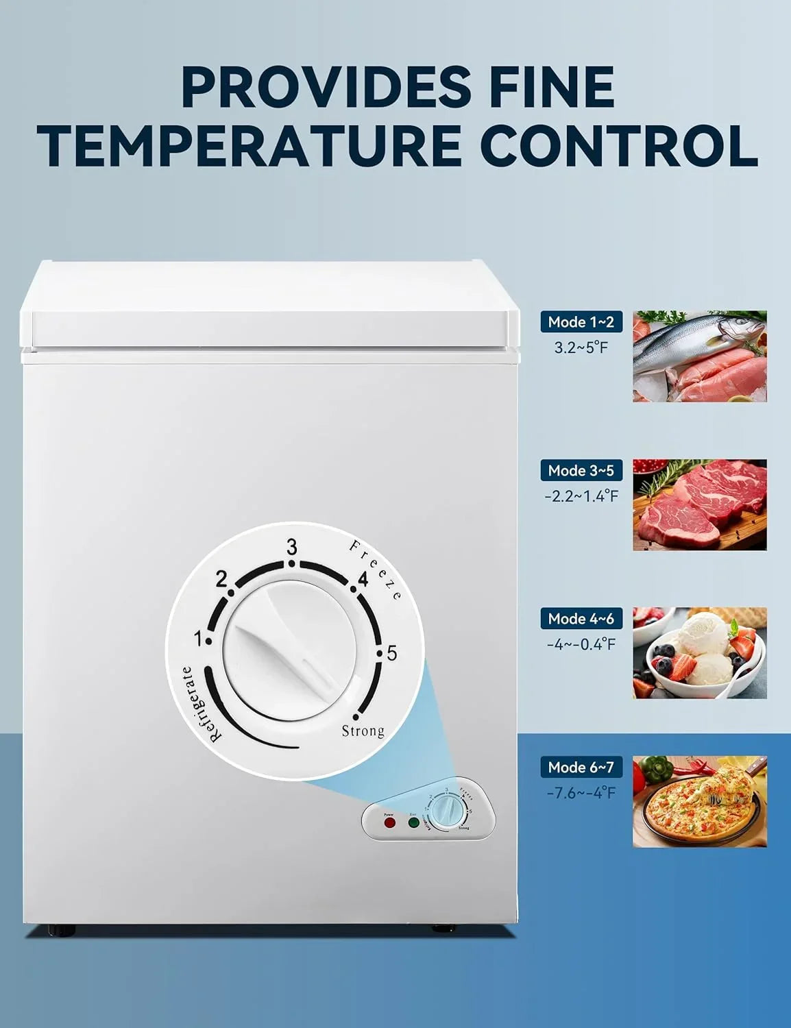 2026 7.0 Cu Ft Chest Freezer - Energy Efficient & Quiet Mini Freezer with Adjustable Thermostat - Compact Deep Freezer for Home, Apartment, and Garage - Removable Basket & Defrost Drain