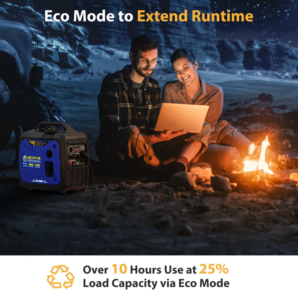 2026 NewNEXPOW 2250W Portable Inverter Generator, Gasoline Power Quiet Lightweight for Backup Home & Camping, Eco-Mode Feature, Parallel Capability, EPA Compliant