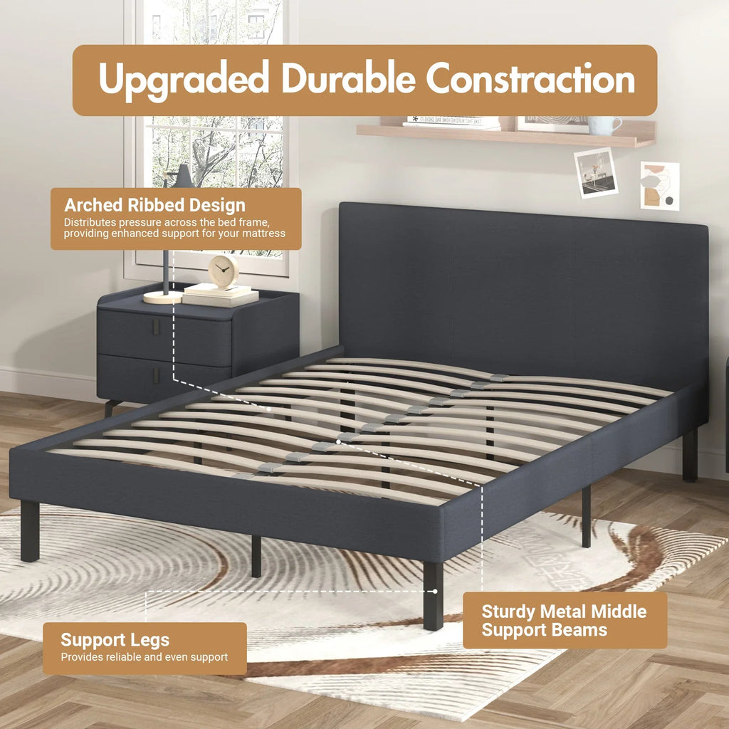 2026 Bed Frame Double Size Mattress Base Upholstered