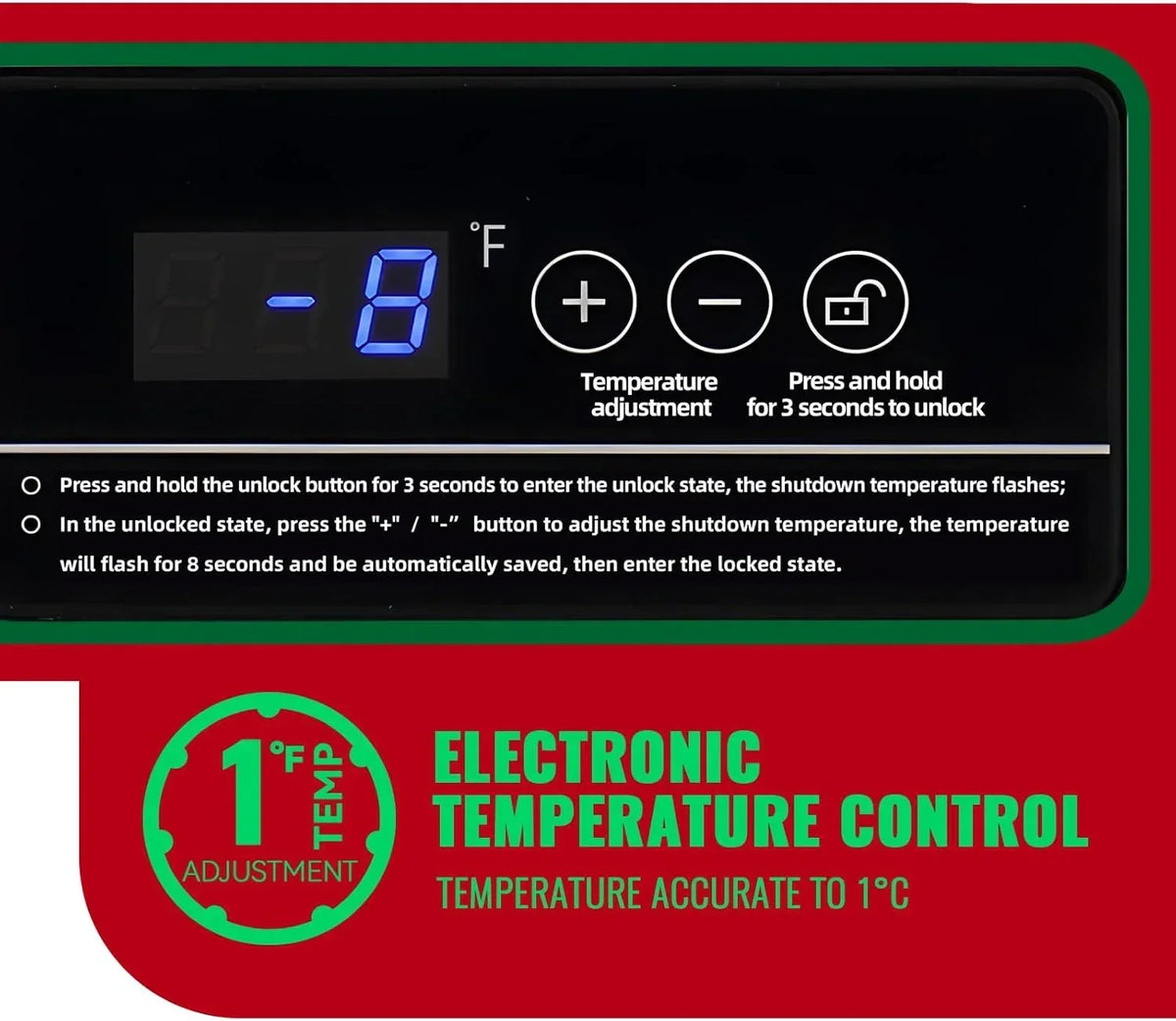 2026 5.0 Cu. Ft. Chest Freezer with 2 Removable Stainless Steel Baskets, Electronic Control, 41 deg F to -15 deg F, Black