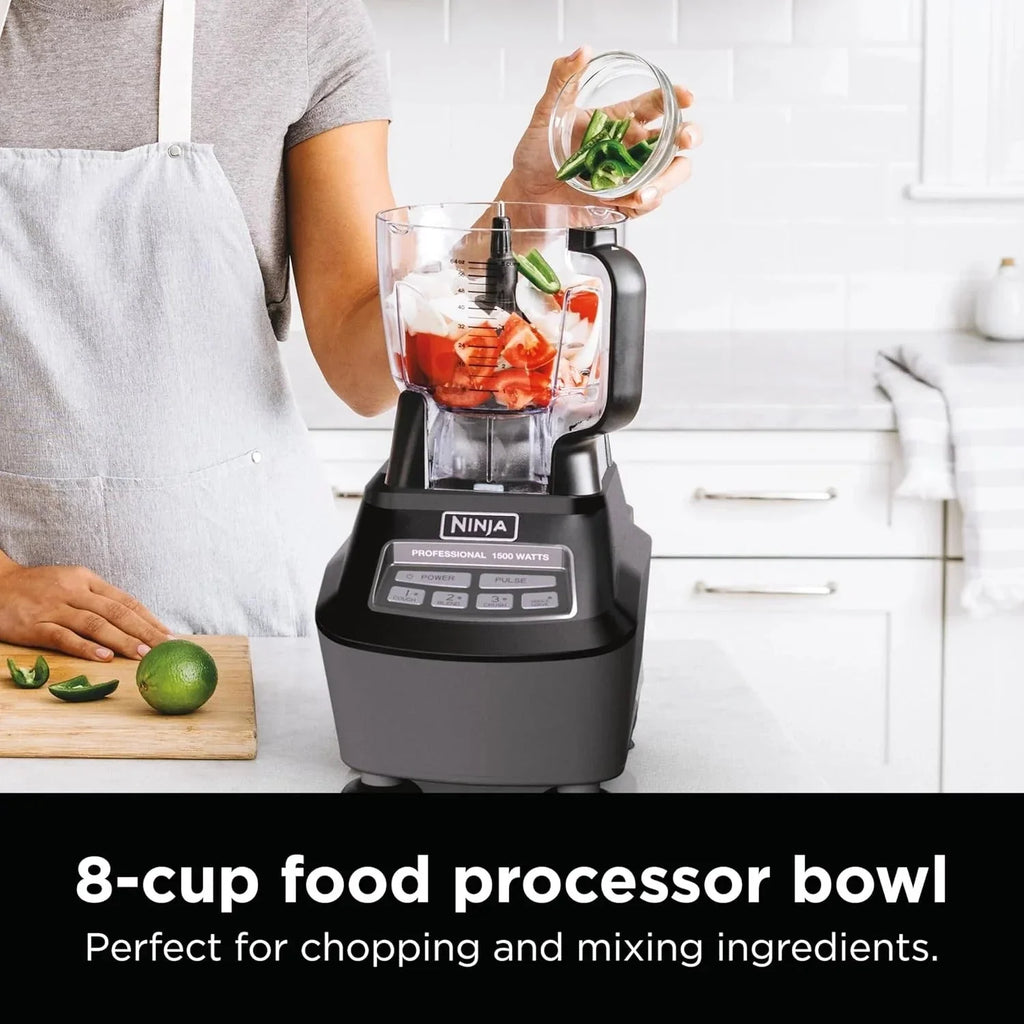 2026 NewNinja Mega Kitchen System, 1500 Watt Stand Mixer (2.1 Liters) and Food Processor (8 Cups) with (2) 473 ml Takeaway Cups