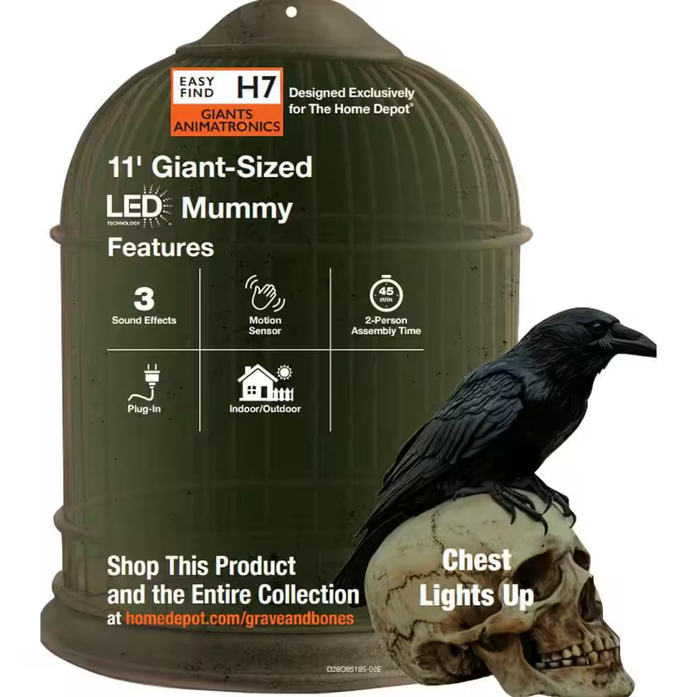 2026 11 FT Grave & Bones Giant-Sized LED Mummy