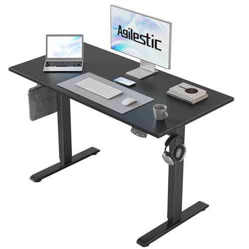 2026 Agilestic Electric Standing Desk, 48 x 24 Inches Height Adjustable Desk, Sit Stand up for Work Office Home, Ergonomic Rising Computer Table with Memory Preset, Rustic Brown
