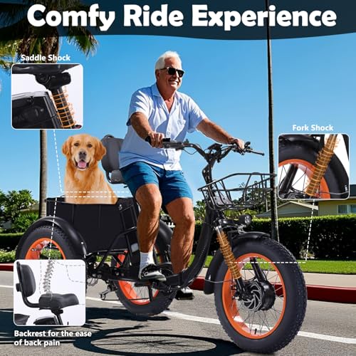 2026 Adult Electric Tricycle Adult Tricycle 3 Wheel Bikes Adults Electric Three Wheel Bike