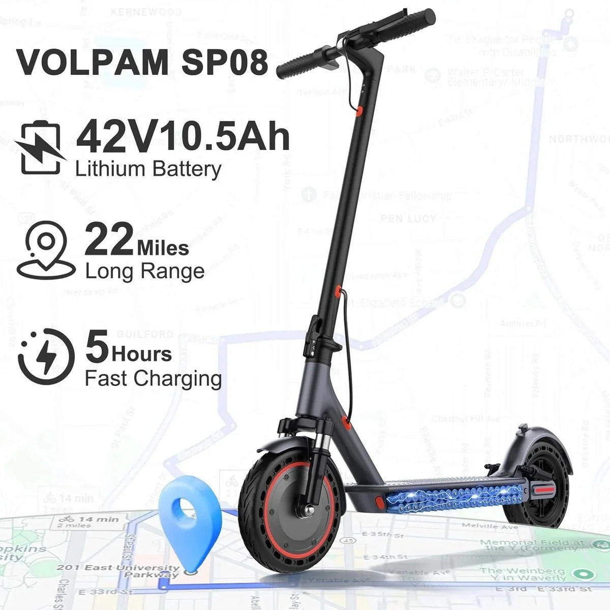 2026 NewElectric scooter, 350W/500W powerful motor, 8.5"/10" solid rubber tires, 19/22 mph, 28/21/12 mile range, dual brakes