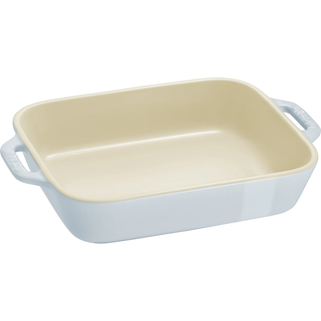 2026 Staub Ceramic 2-pc Rectangular Baking Dish Set - Macaron Pastel Blue