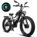 2026 5000W Dual Motor Electric Bike for Adults 52MPH with 60V 32AH Battery, 26x4 Fat Tire All Terrain Ebikes, Full Suspension E Bike, SHM 7-Speed Gear Electric Bicycle(63v) (63V-3-1)