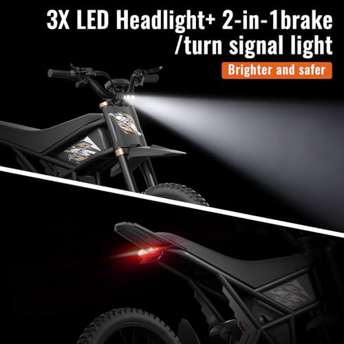 2026 GT73 PRO/GT73 Ebike for Adults, 50MPH 60V 3000W / 37MPH 48V 2400W Eectric Dirt Bike, 36.4AH Dual Battery Dirtbike Up to 85 Miles, 25" Motorcycle Tire, UL2849 All Terrain E Bike Full Suspension