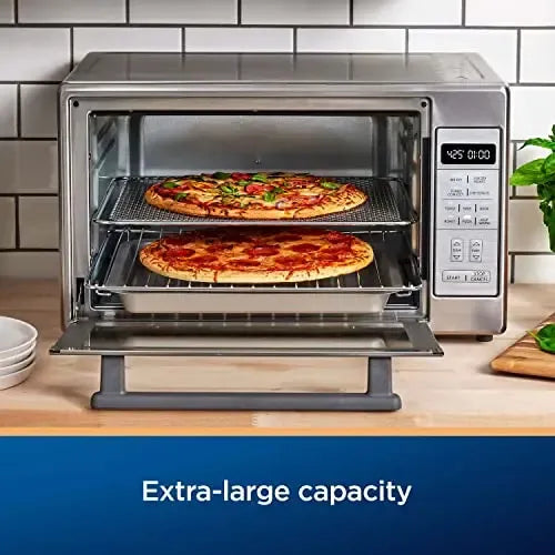 2026 Extra-Large Air Fryer Oven, 10-in-1 Versatile Cooking Functions, Fits 2 Large Pizzas, Stainless Steel, Perfect for Holiday Hosting