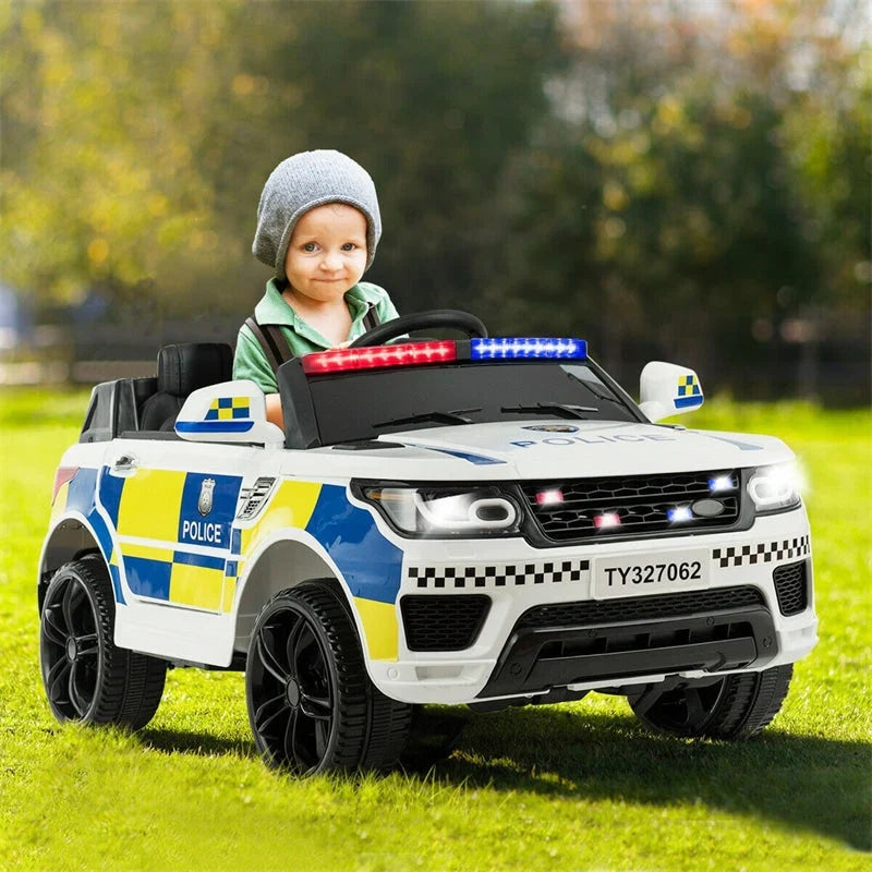 2026 Kids Ride On Police Car 12V Battery Powered Electric Riding Toy Truck Car with LED Siren Flashing Light