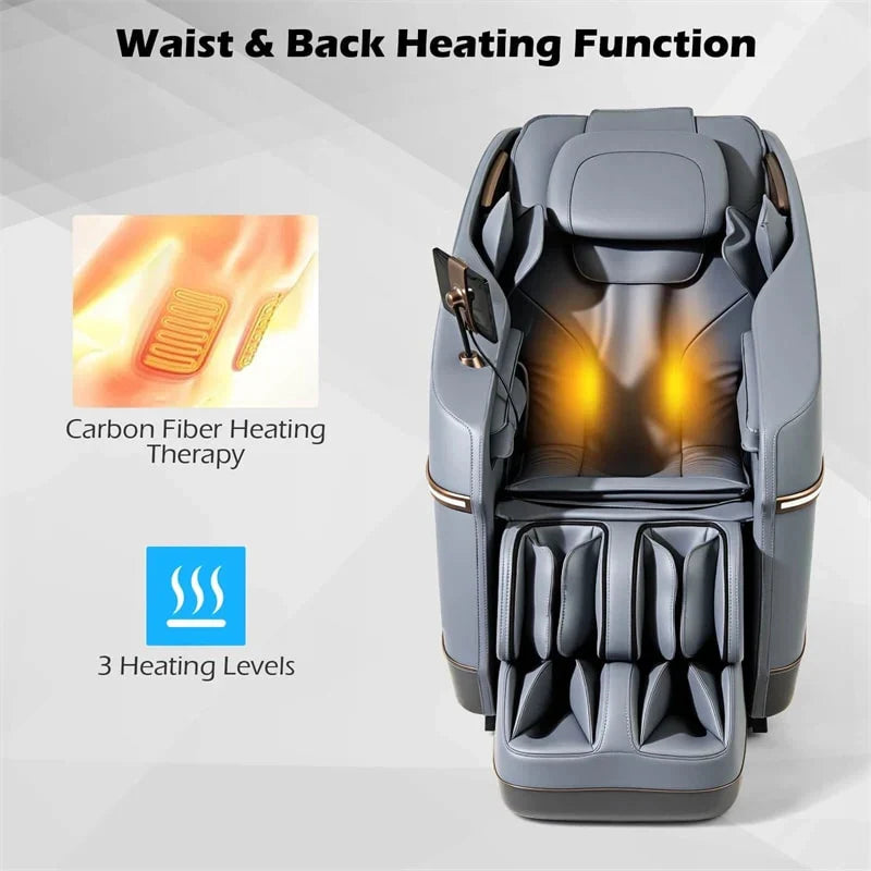 2026 Full Body Zero Gravity Massage Chair, SL Track Massage Recliner with Airbags, Back & Waist Heater, Foot Rollers, Touch Screen, Auto Shoulder Scan