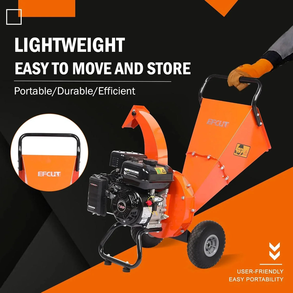 2026 C40 Wood Chipper 4" inch Max Diameter Capacity 9 274cc Gas Powered Engine Heavy Duty Shredder Mulcher