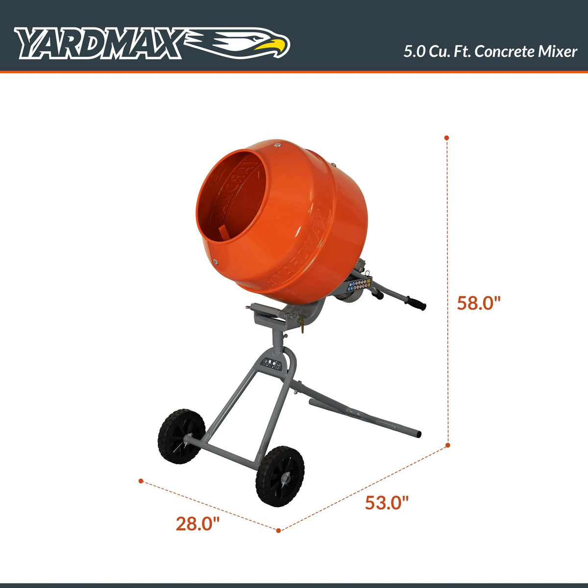 2026 NewYARDMAX YM0146 5.0 cu ft CONCRETE MIXER