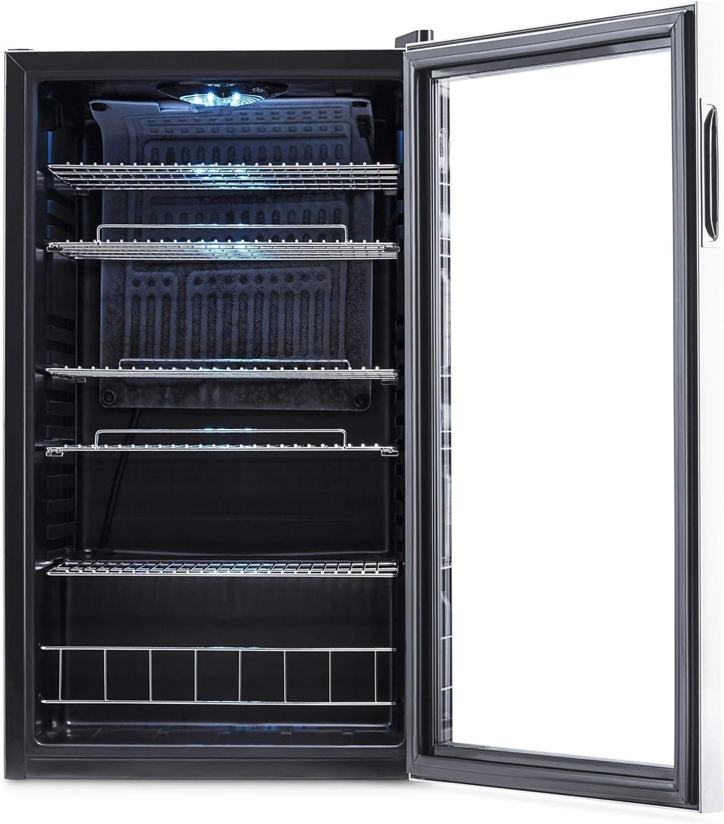 2026 Beverage Refrigerator Cooler | 126 Cans Free Standing with Right Hinge Glass Door | Mini Fridge Beverage Organizer Perfect For Beer, Wine, Soda, And Cooler Drinks