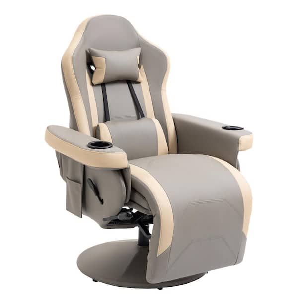 2026 Grey PU Leather Recliner ArmChair