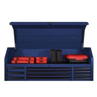 2026 New2025 56 inch W x 22 inch D Heavy-duty combination tool trolley with 23 drawers and tool cabinet in matte blue