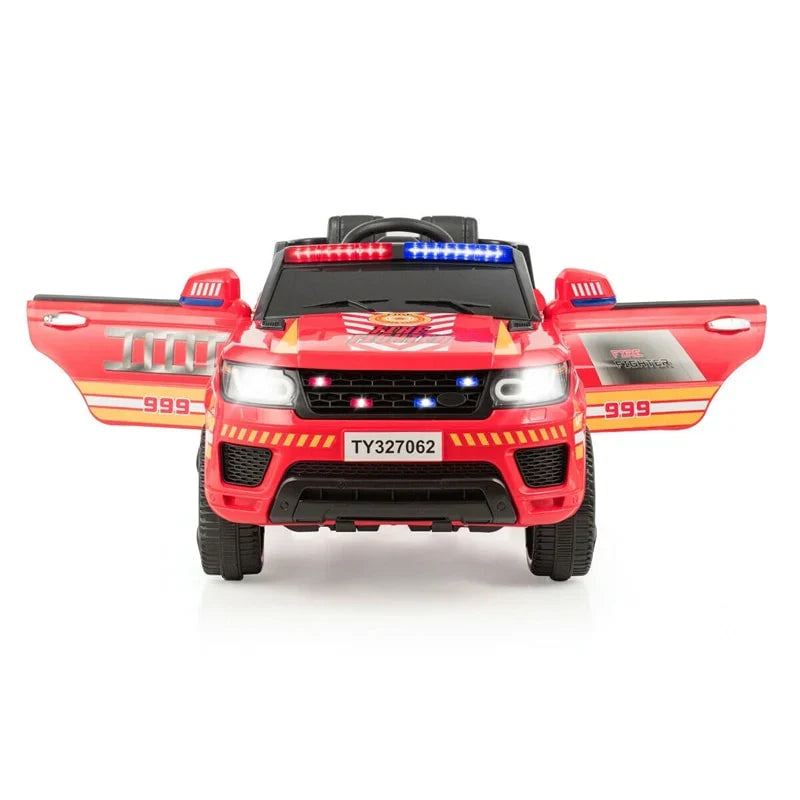 2026 Kids Ride On Police Car 12V Battery Powered Electric Riding Toy Truck Car with LED Siren Flashing Light
