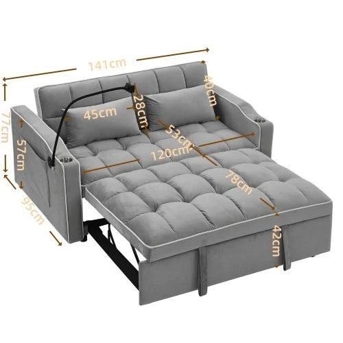 2026 Fashionable modern and multi-functional foldable velvet sofa bed