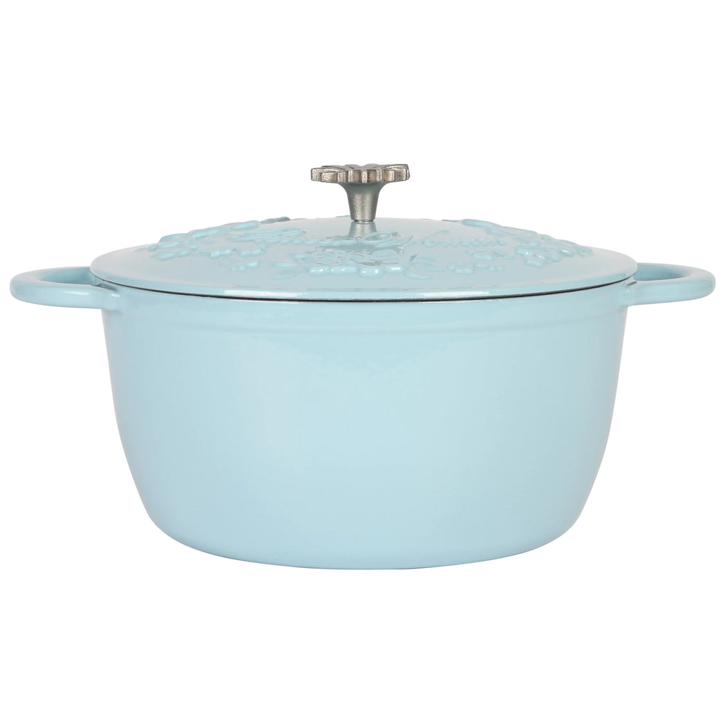 2026 The Pioneer Woman Timeless Beauty Blue Haze Enamel Cast Iron 6-Quart Dutch Oven