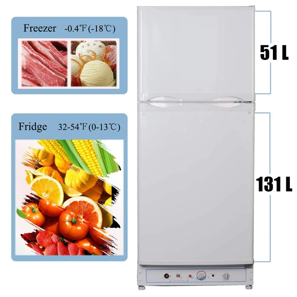 2026 Smad Propane Gas Refrigerator with Freezer 6.5 Cu ft LPG Fridge for Cabin Camper RV Home 2 Way LPG/220V Refrigerator Gas Fridge Freezer Caravan Campervan Off Grid