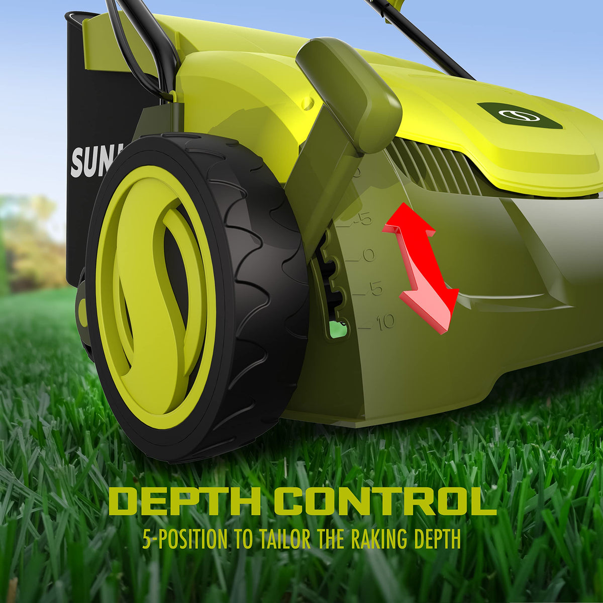 2026 AJ801E 12-Amp, Electric Dethatcher and Scarifier w/Removeable 8-Gallon Collection Bag, 5-Position Height Adjustment, Airboost Technology Increases Lawn Health, 13 inch, Green
