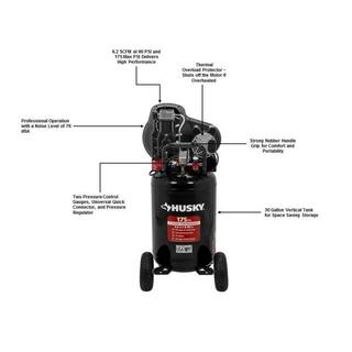 2026 30 Gal. 175 PSI Oil Lubed Belt Drive Portable Vertical Electric Air Compressor C304H