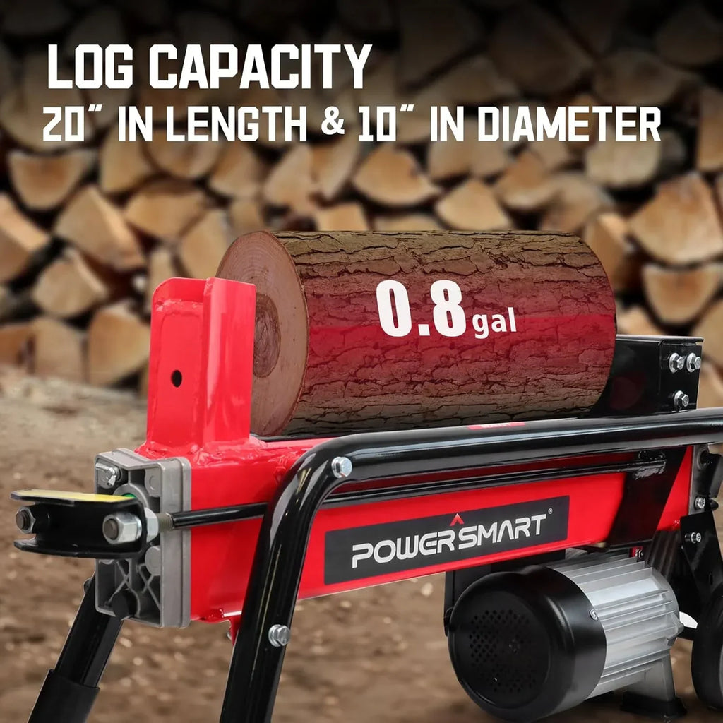 2026 Electric Log Splitter 7-Ton - Efficient Wood Splitter with 3500 Motor Speed, 15 Amp, Horizontal Full Beam Design and Steel Wedge for Firewood & Kindling Cutting