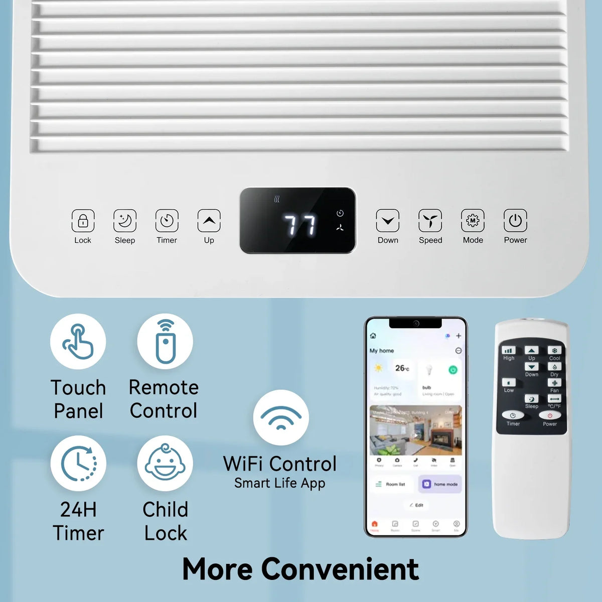 2026 NewBapipro 10,000 BTU Smart Portable AC - WiFi/Remote, 4-in-1 for 300 Sq.Ft, 24H Timer, Window Kit, ??55dB, ETL Certified