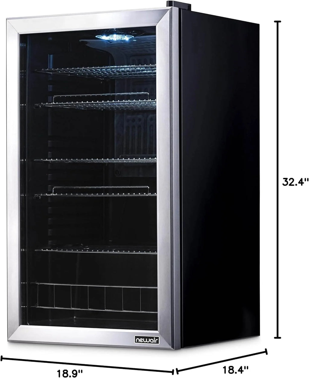 2026 Beverage Refrigerator Cooler | 126 Cans Free Standing with Right Hinge Glass Door | Mini Fridge Beverage Organizer Perfect For Beer, Wine, Soda, And Cooler Drinks