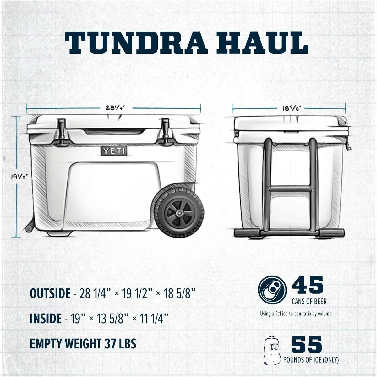 2026 NewYETI Tundra Haul Cooler Box with Wheels, Navy Blue