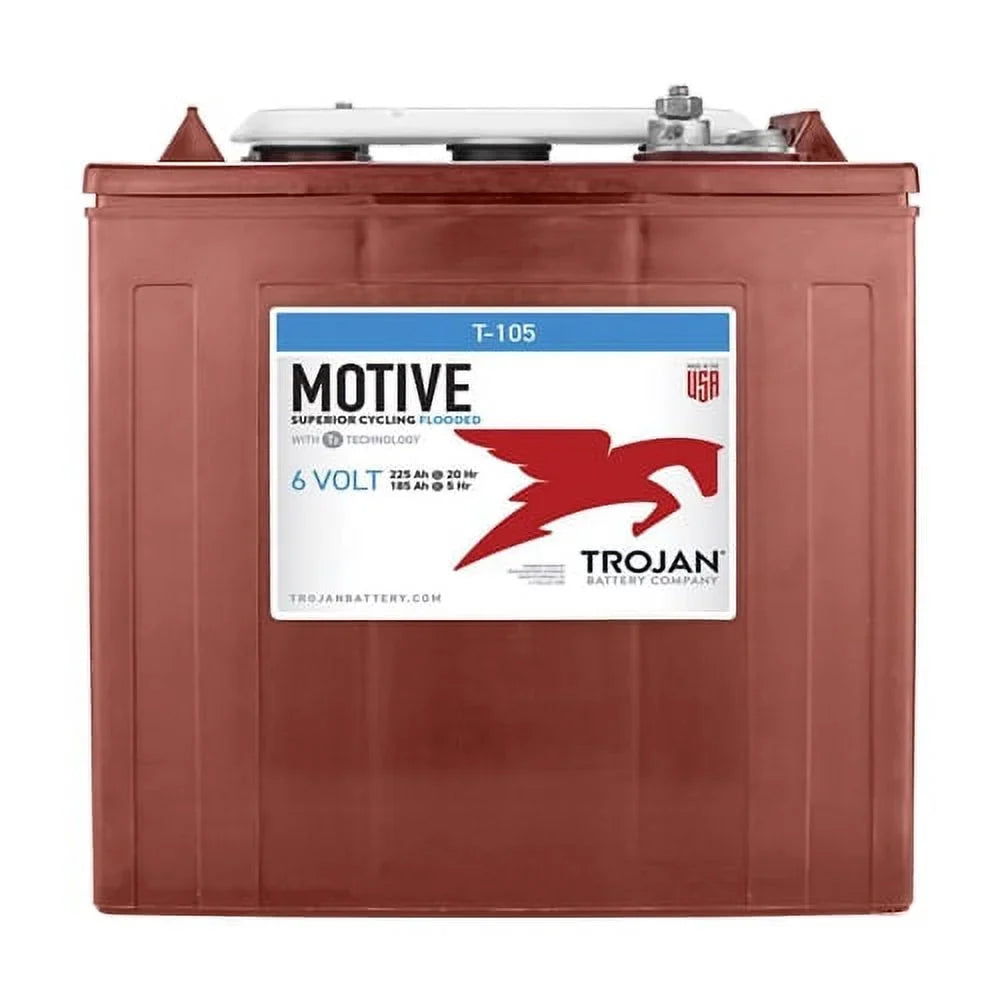 2026 New6-Volt Golf Cart Batteries - Trojan Battery 6V/225Ah T-105 (6-Pack, 36V)