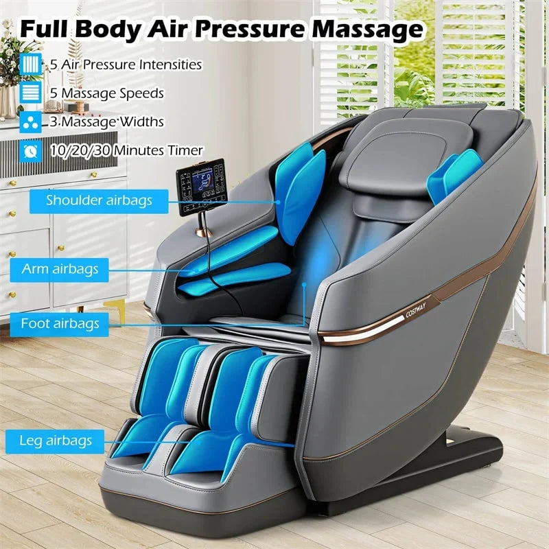 2026 Full Body Zero Gravity Massage Chair, SL Track Massage Recliner with Airbags, Back & Waist Heater, Foot Rollers, Touch Screen, Auto Shoulder Scan