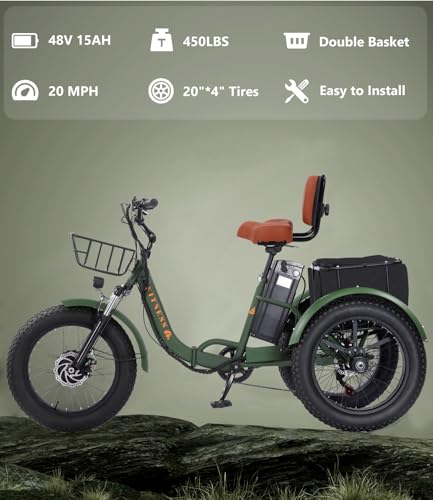 2026 Adult Electric Tricycle Adult Tricycle 3 Wheel Bikes Adults Electric Three Wheel Bike
