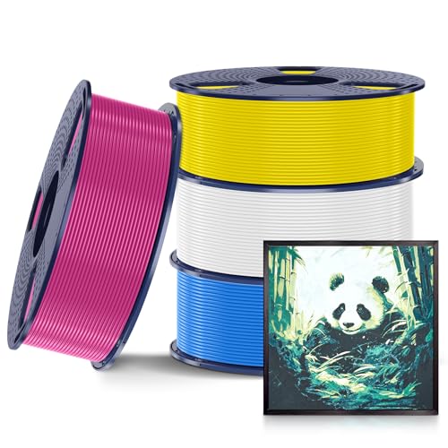 2026 SUNLU 4kg PLA 3D Printer Filament Bundle, Neatly Wound PLA Filament 1.75mm ±0.02mm, Individually Vacuum Packed, 4kg in Total, 1kg per Spool, 4 Pack, 4000g, 4Black