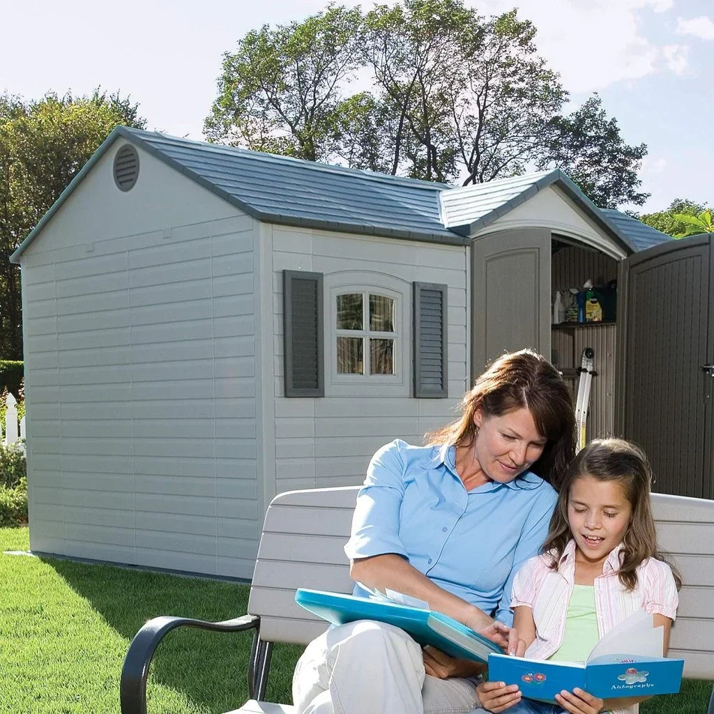 2026 6446 Outdoor Storage Shed, 8 x 15 Foot, Desert Sand