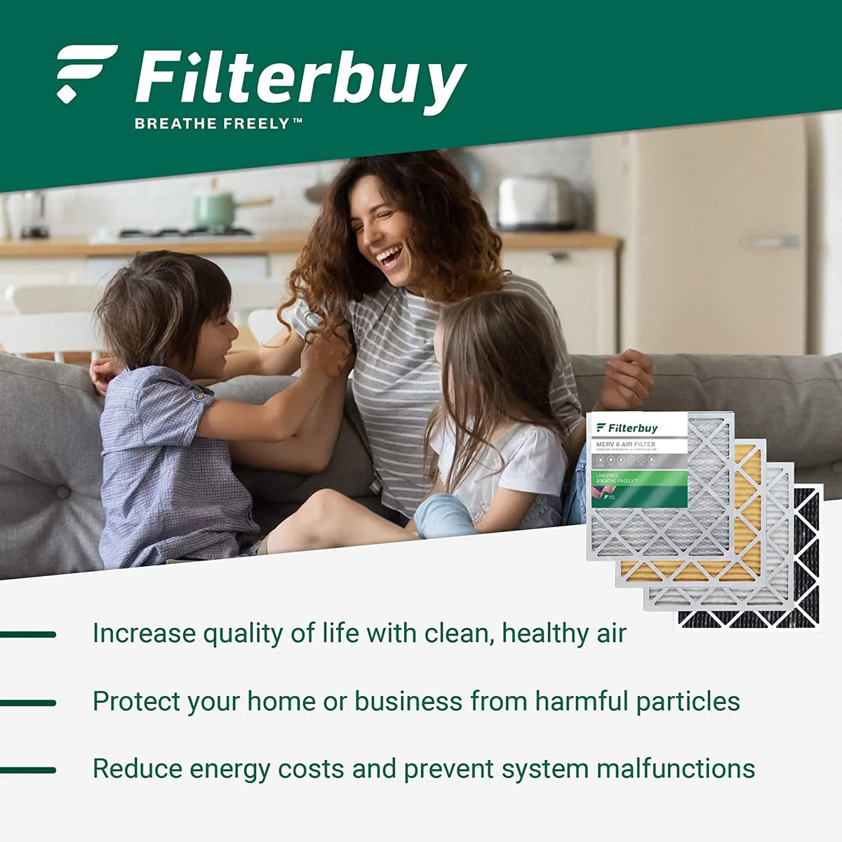 2026 Filterbuy 20x25x5 MERV 13 Pleated HVAC AC Furnace Air Filters for FC100A1037, Lennox X6673, Carrier, and More (3-Pack)