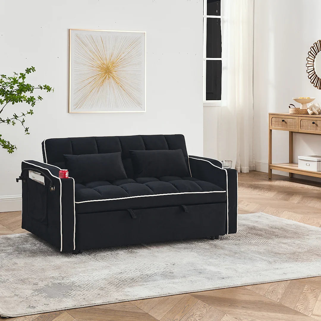 2026 Fashionable modern and multi-functional foldable velvet sofa bed