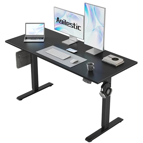2026 Agilestic Electric Standing Desk, 48 x 24 Inches Height Adjustable Desk, Sit Stand up for Work Office Home, Ergonomic Rising Computer Table with Memory Preset, Rustic Brown